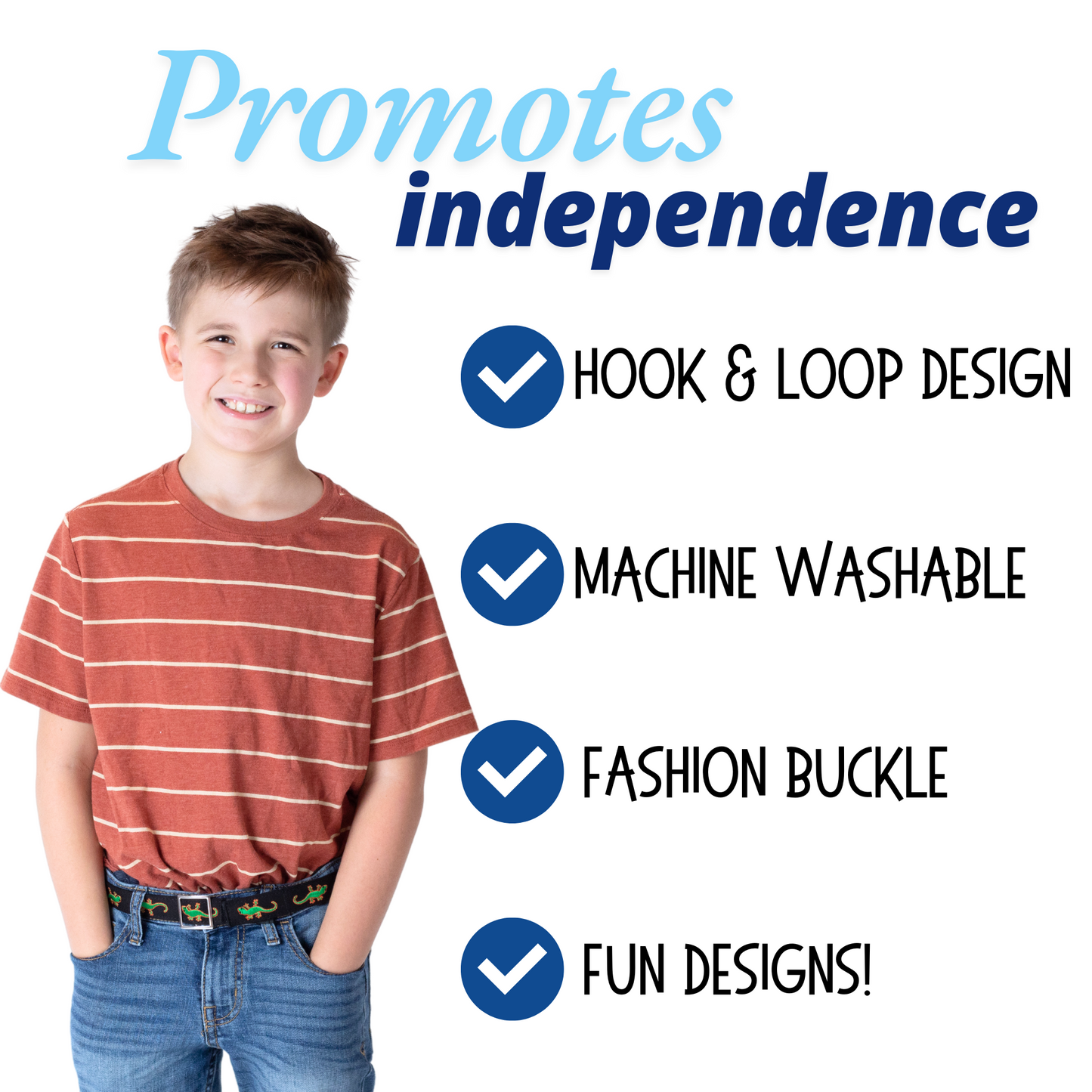 Lizard Toddler/Boys Belt - Easy Fasten - Buckle Included