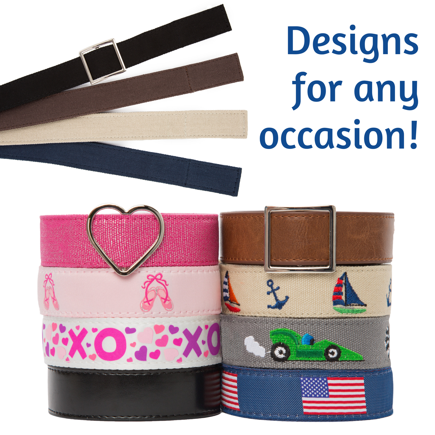 Solid Pink Canvas Toddler/Girls Belt - Easy Fasten - Buckle Included