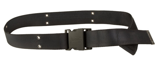 Rugged Nylon Easy Velcro Belt with Faux Buckle - BLACK