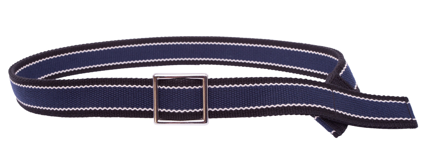 Adult Easy Velcro Unisex Belt with Faux Buckle - NAVY with Black Webbing