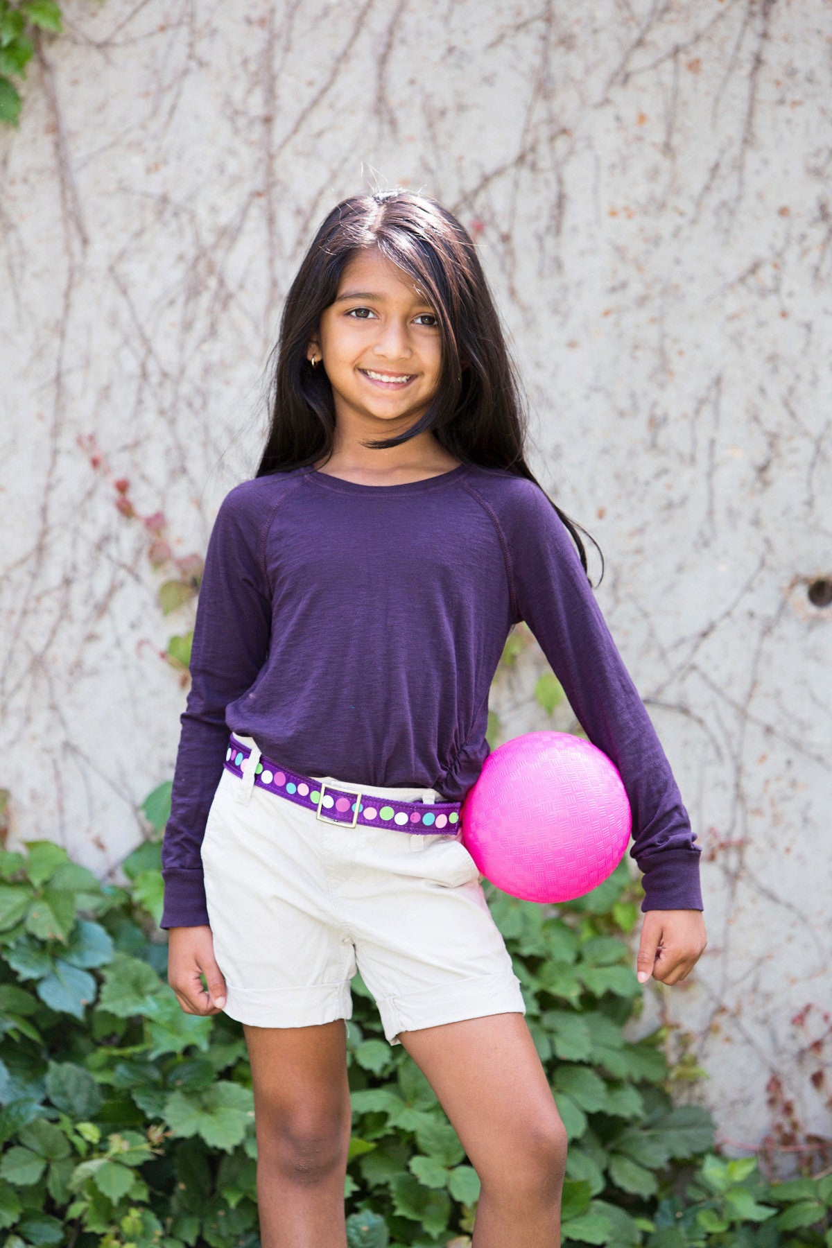 Purple Polka Dot Toddler/Girls Belt - Easy Fasten - Buckle Included